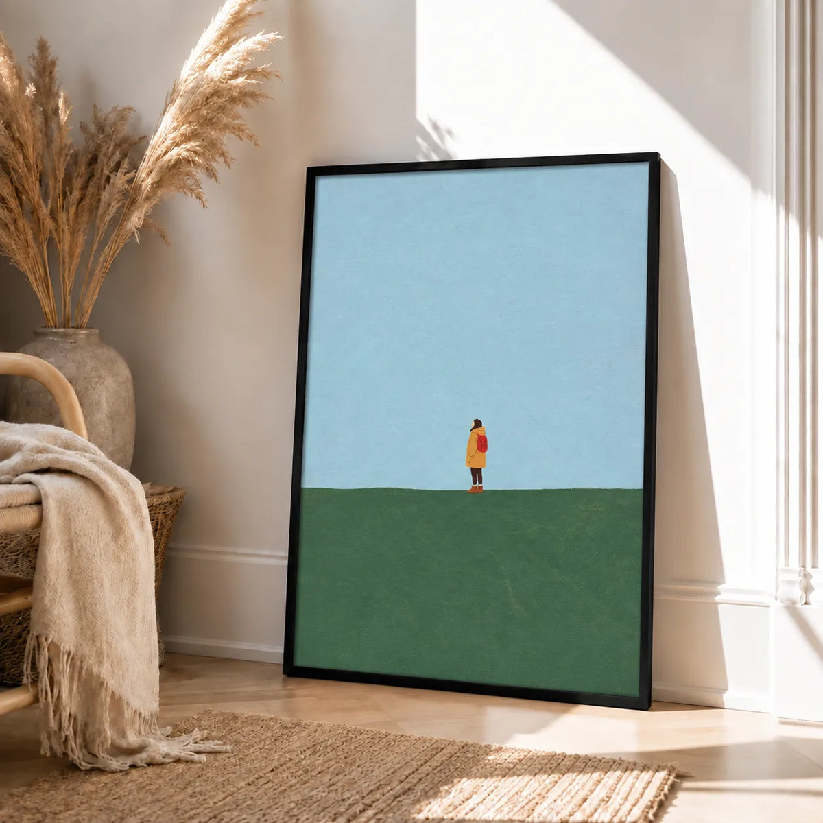 Minimal Lone Traveler Landscape Wall Art 4
