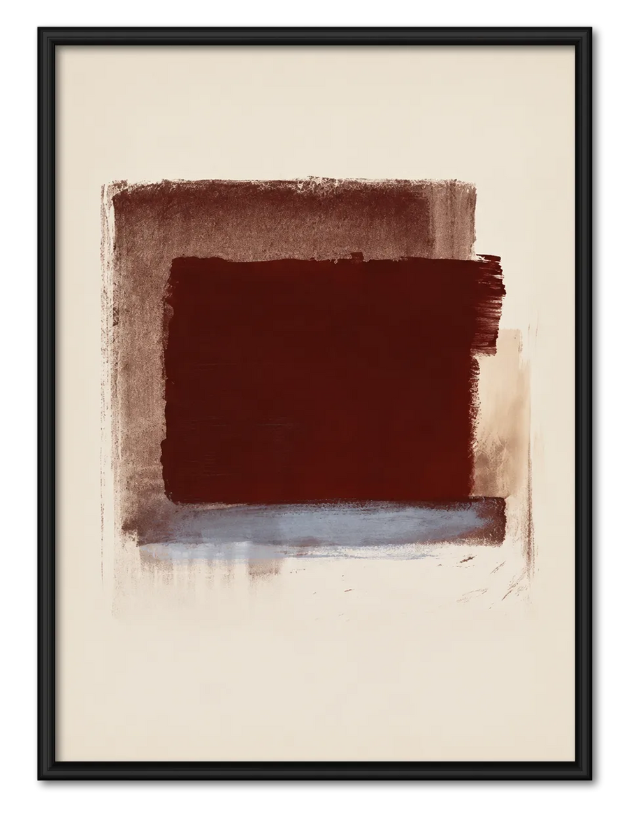 Minimal Burgundy Color Block Wall Art