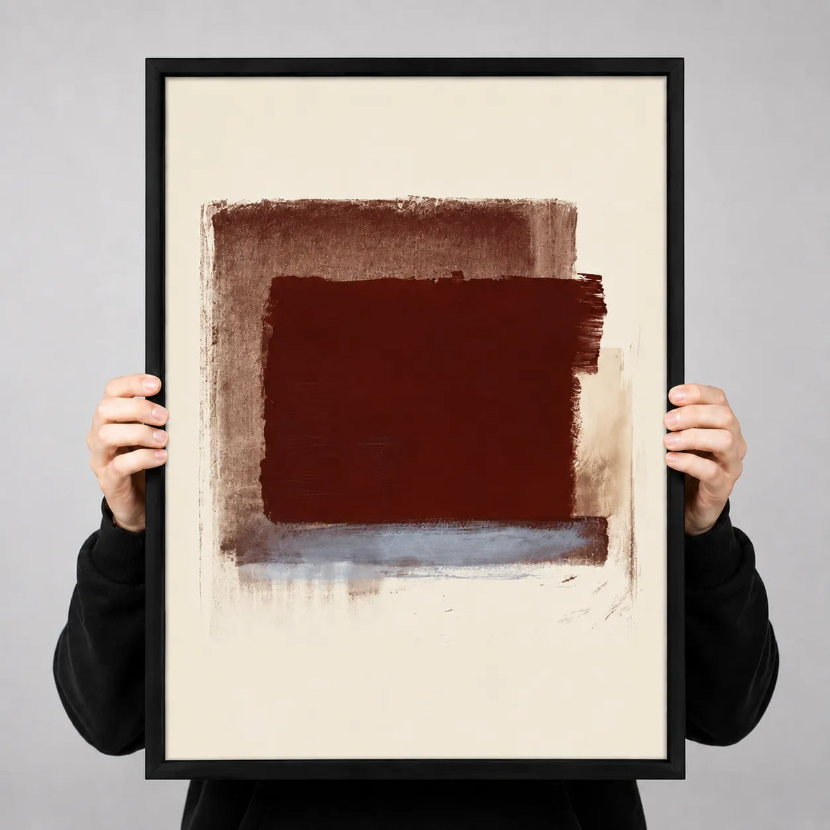 Minimal Burgundy Color Block Wall Art 3