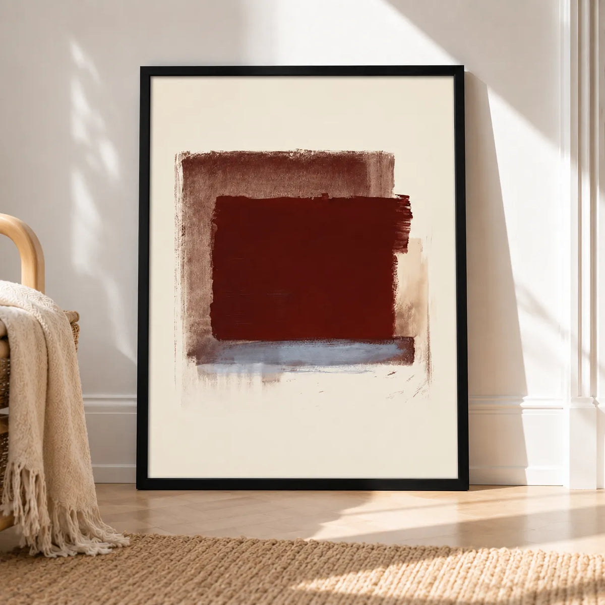 Minimal Burgundy Color Block Wall Art 4