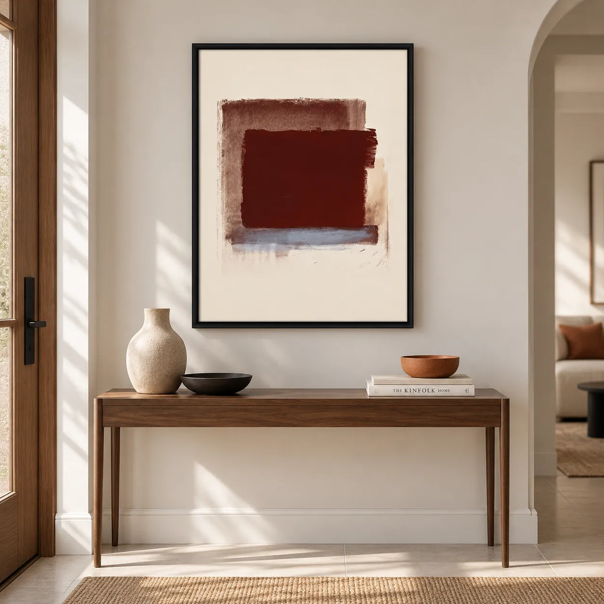 Minimal Burgundy Color Block Wall Art 5