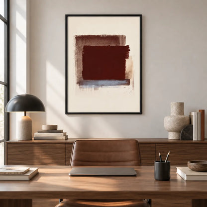Minimal Burgundy Color Block Wall Art 6
