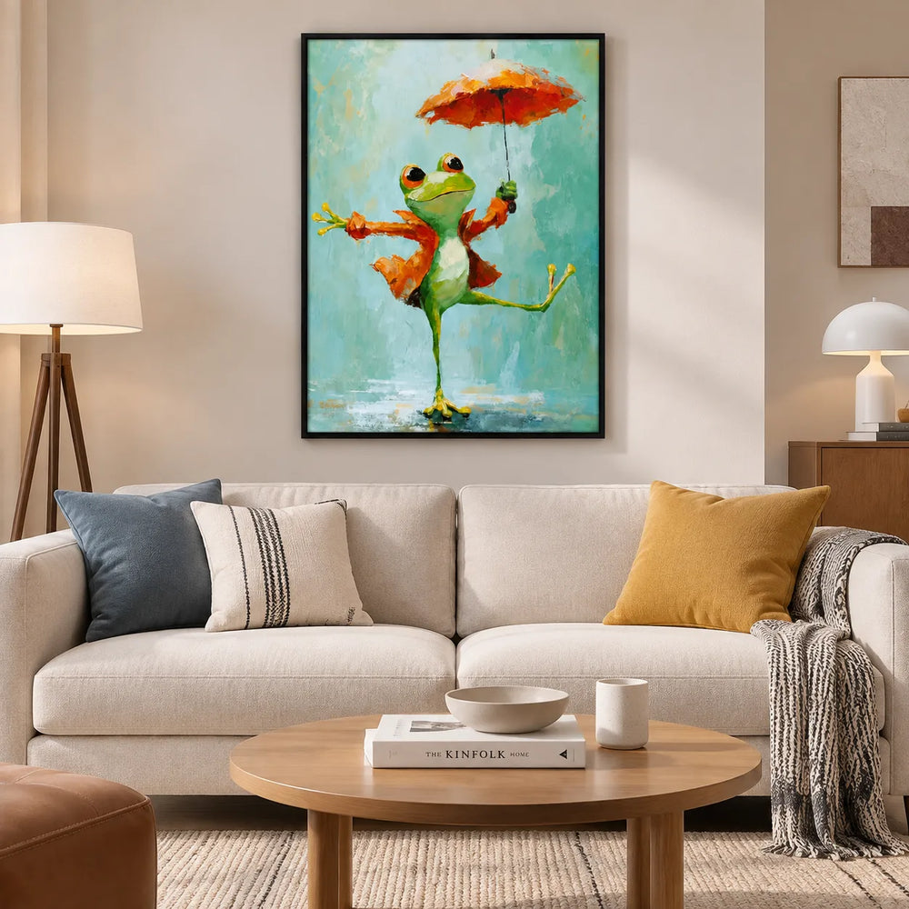 Rainy Day Frog Umbrella Wall Art 2