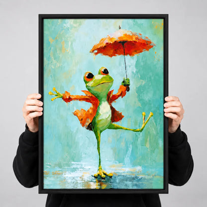 Rainy Day Frog Umbrella Wall Art 3