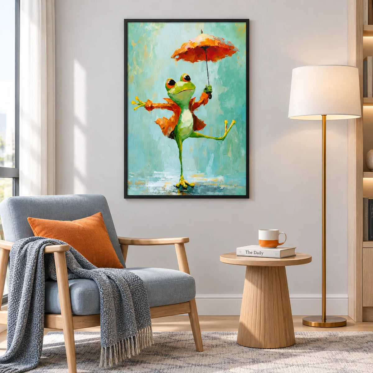 Rainy Day Frog Umbrella Wall Art 4
