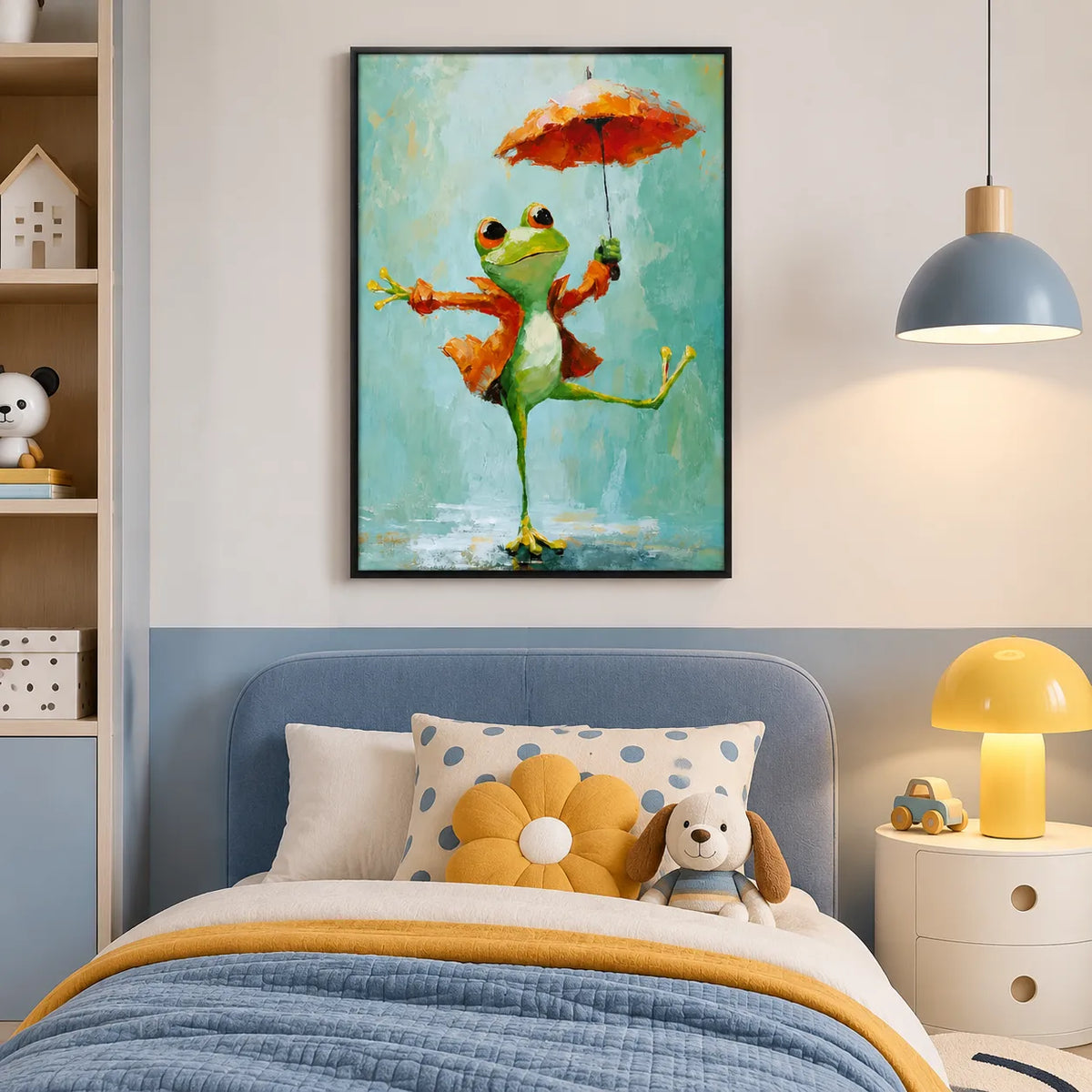 Rainy Day Frog Umbrella Wall Art 6