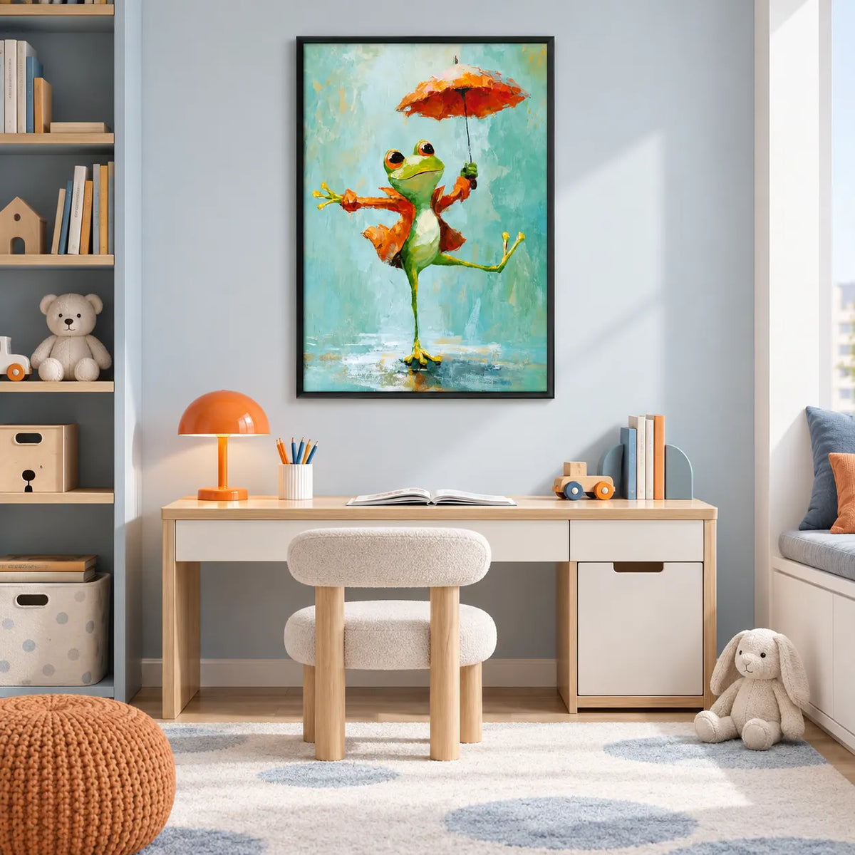 Rainy Day Frog Umbrella Wall Art 7