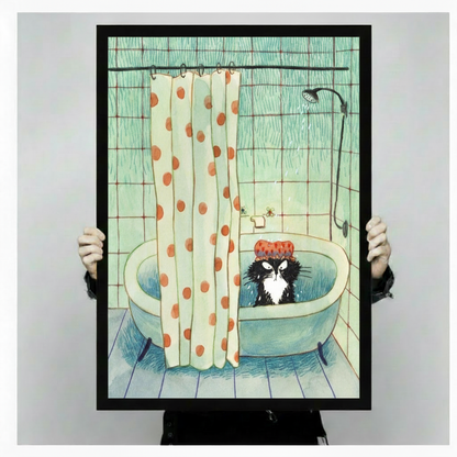 Grumpy Cat Bath Funny Bathroom Canvas Wall Art w4101