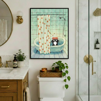 Grumpy Cat Bath Funny Bathroom Canvas Wall Art w4101
