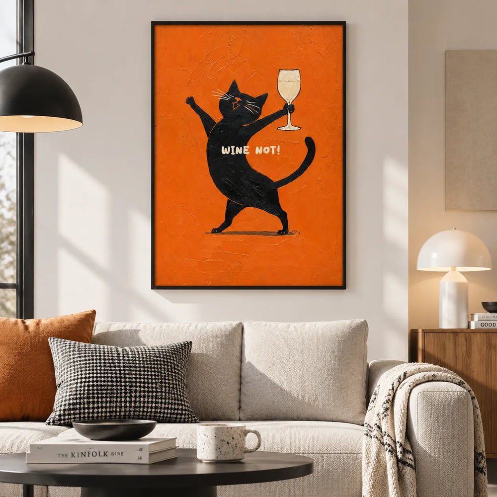 Wine Not Black Cat Wall Art 2