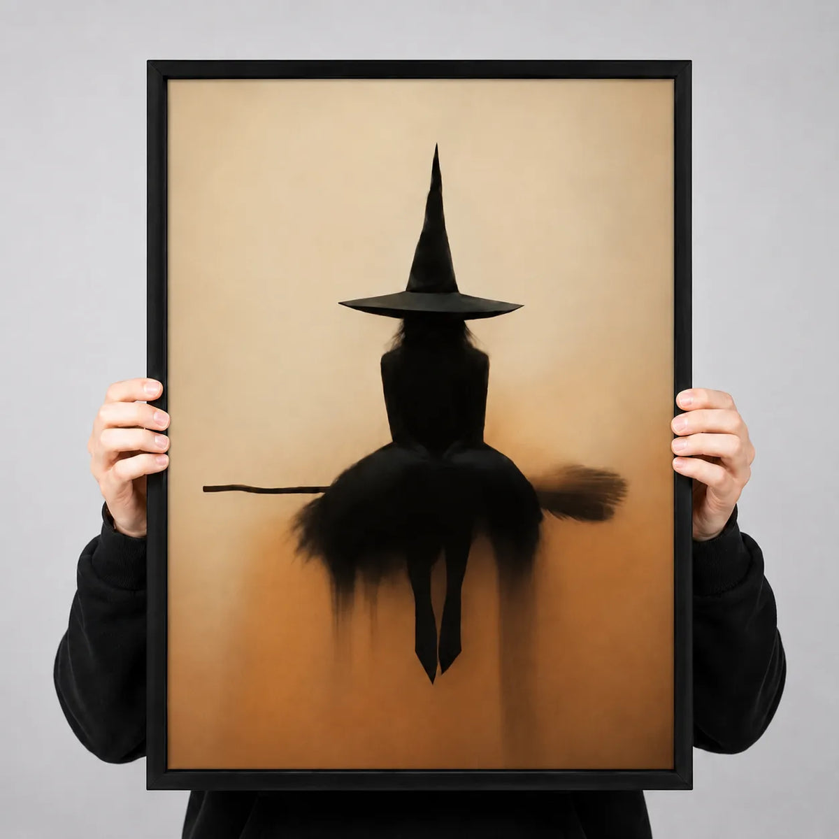 Minimal Witch on Broom Wall Art 3