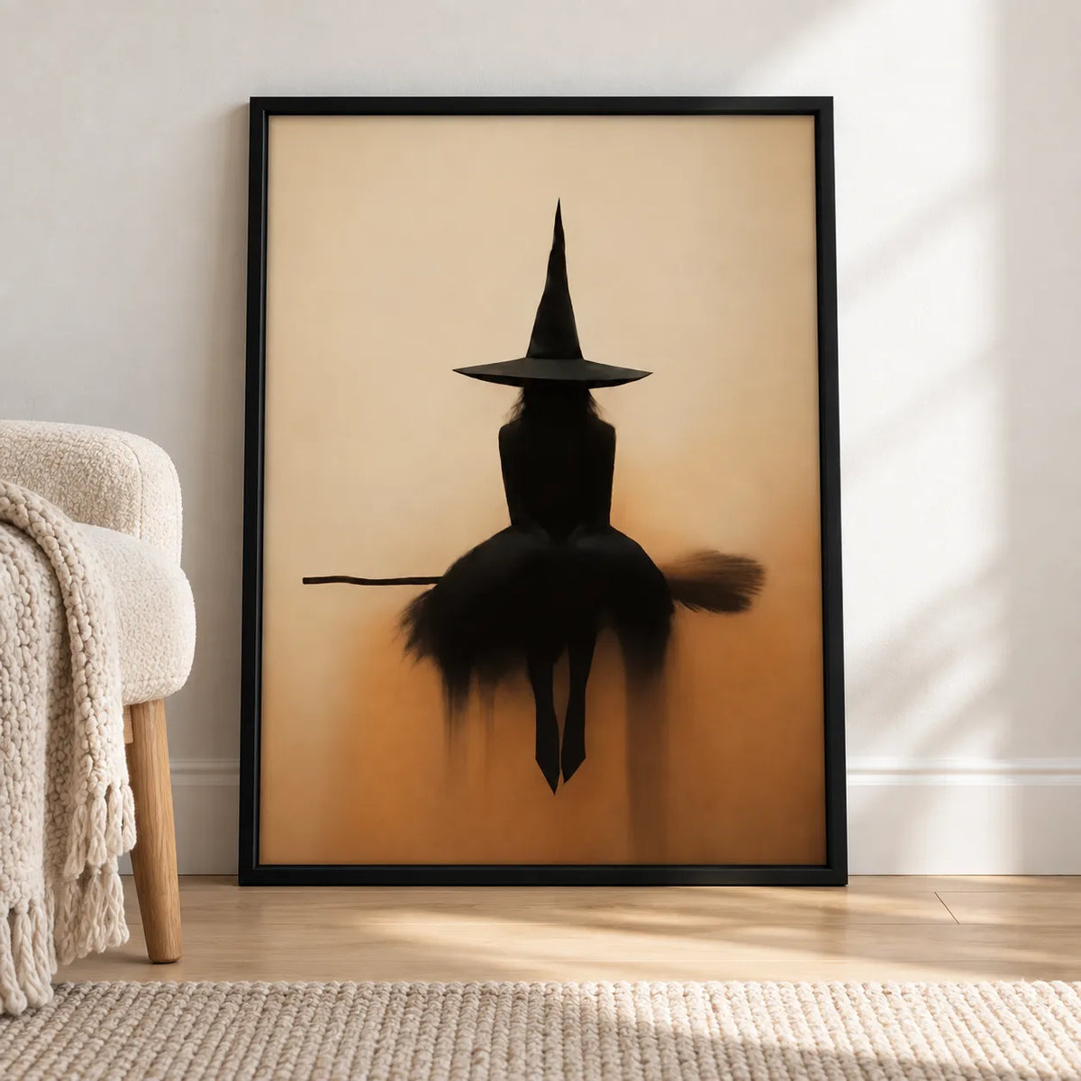 Minimal Witch on Broom Wall Art 4