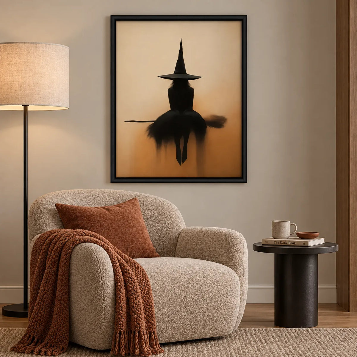Minimal Witch on Broom Wall Art 5