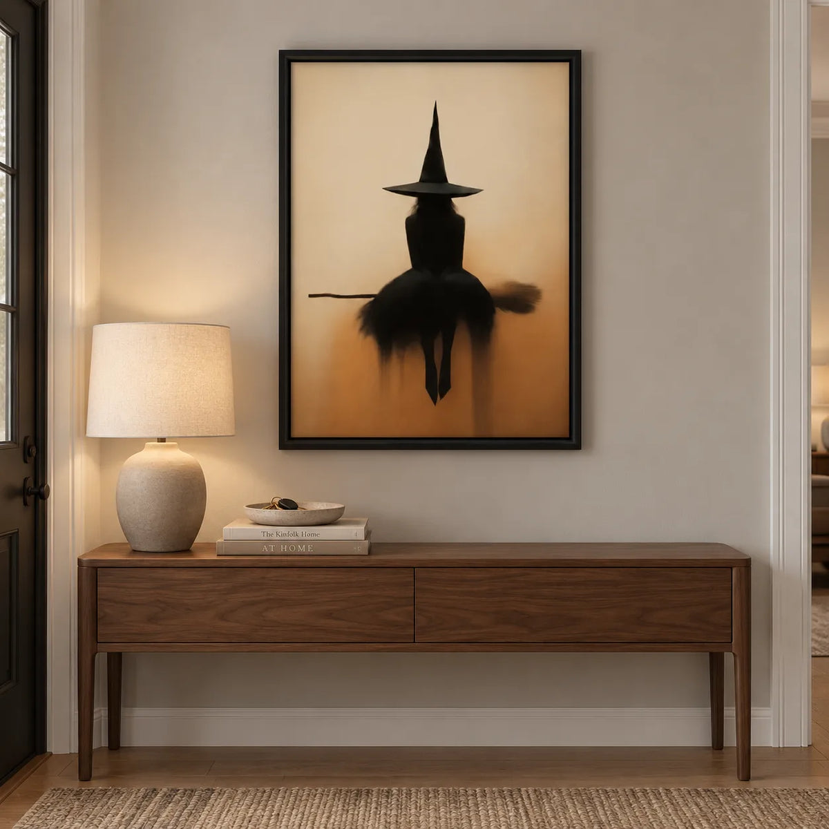 Minimal Witch on Broom Wall Art 6