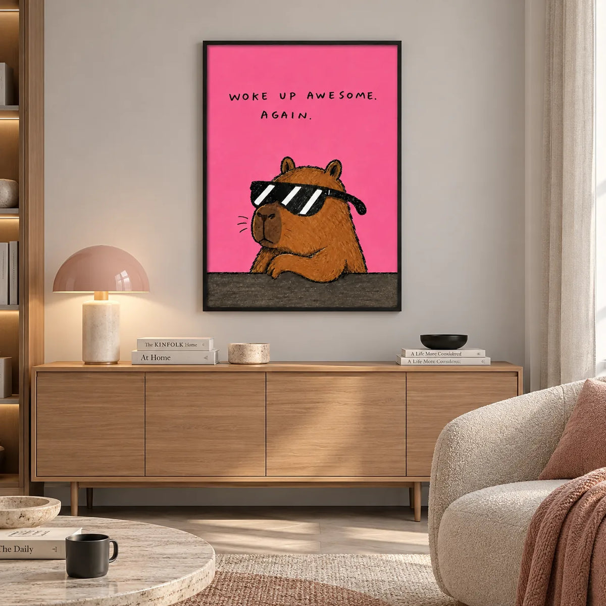 Woke Up Awesome Capybara Wall Art 5