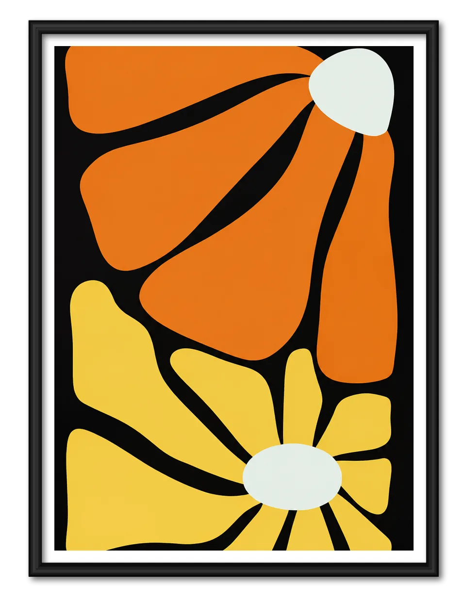 Retro Abstract Floral Shapes Wall Art 1
