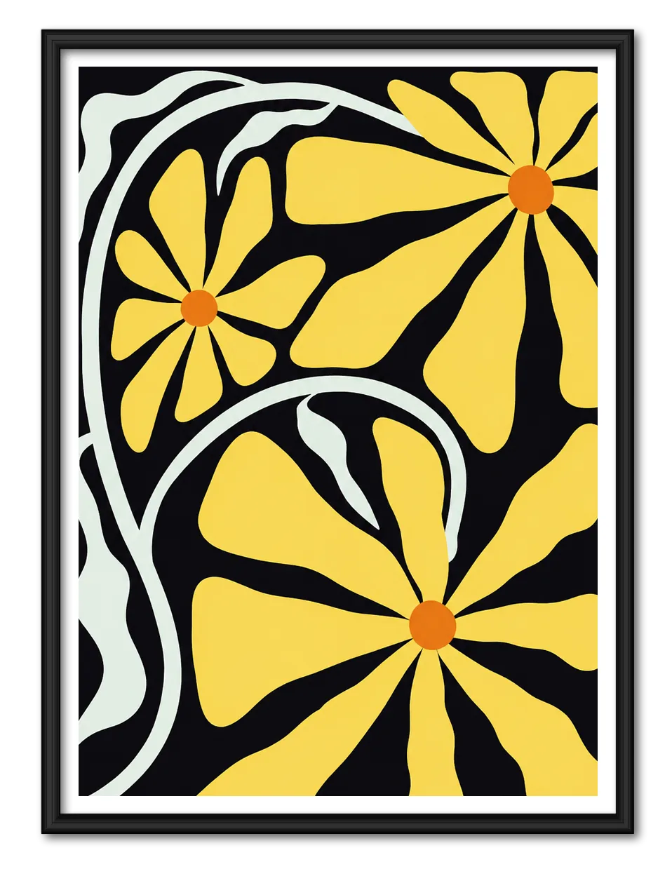 Yellow Floral Graphic Wall Art 1