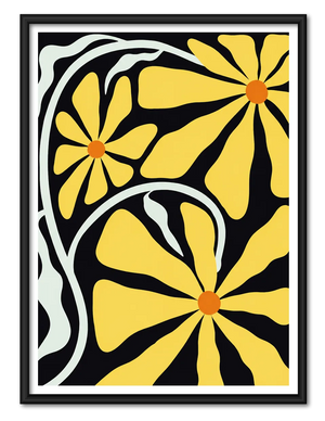 Yellow Floral Graphic Wall Art