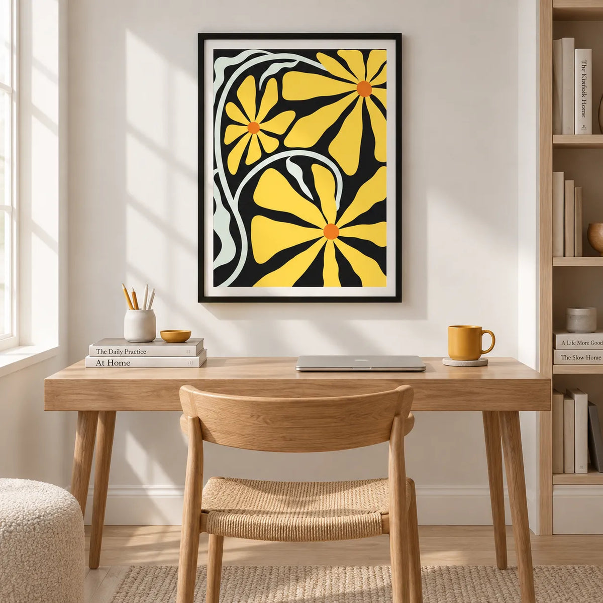 Yellow Floral Graphic Wall Art 5