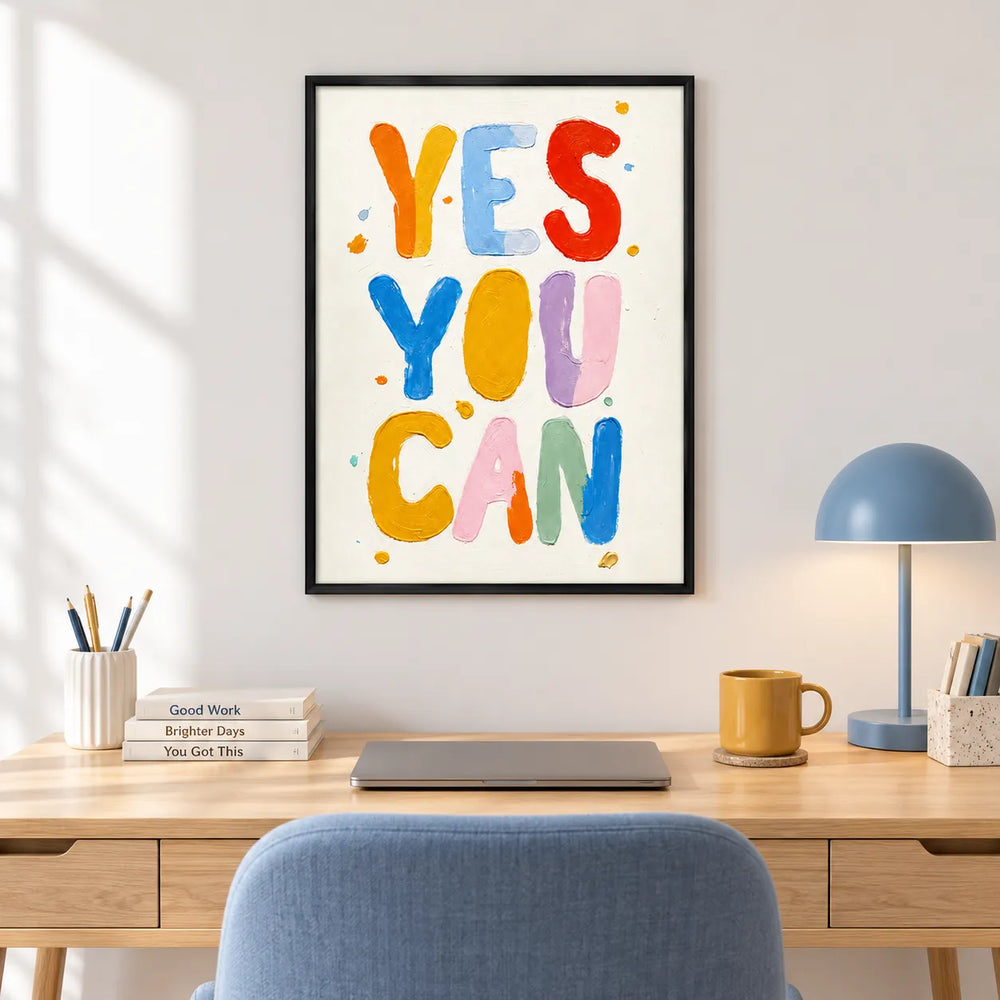Yes You Can Colorful Quote Wall Art 2