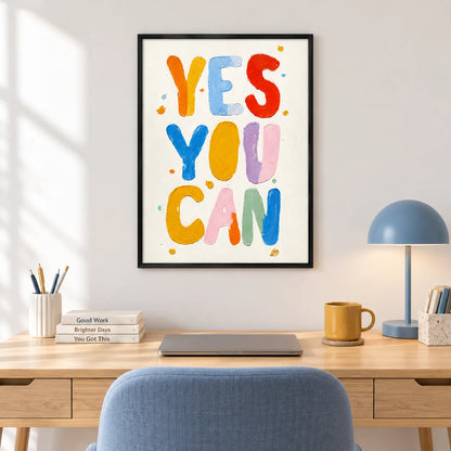 Yes You Can Colorful Quote Wall Art 2