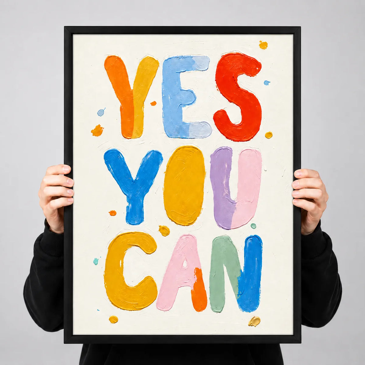Yes You Can Colorful Quote Wall Art 3