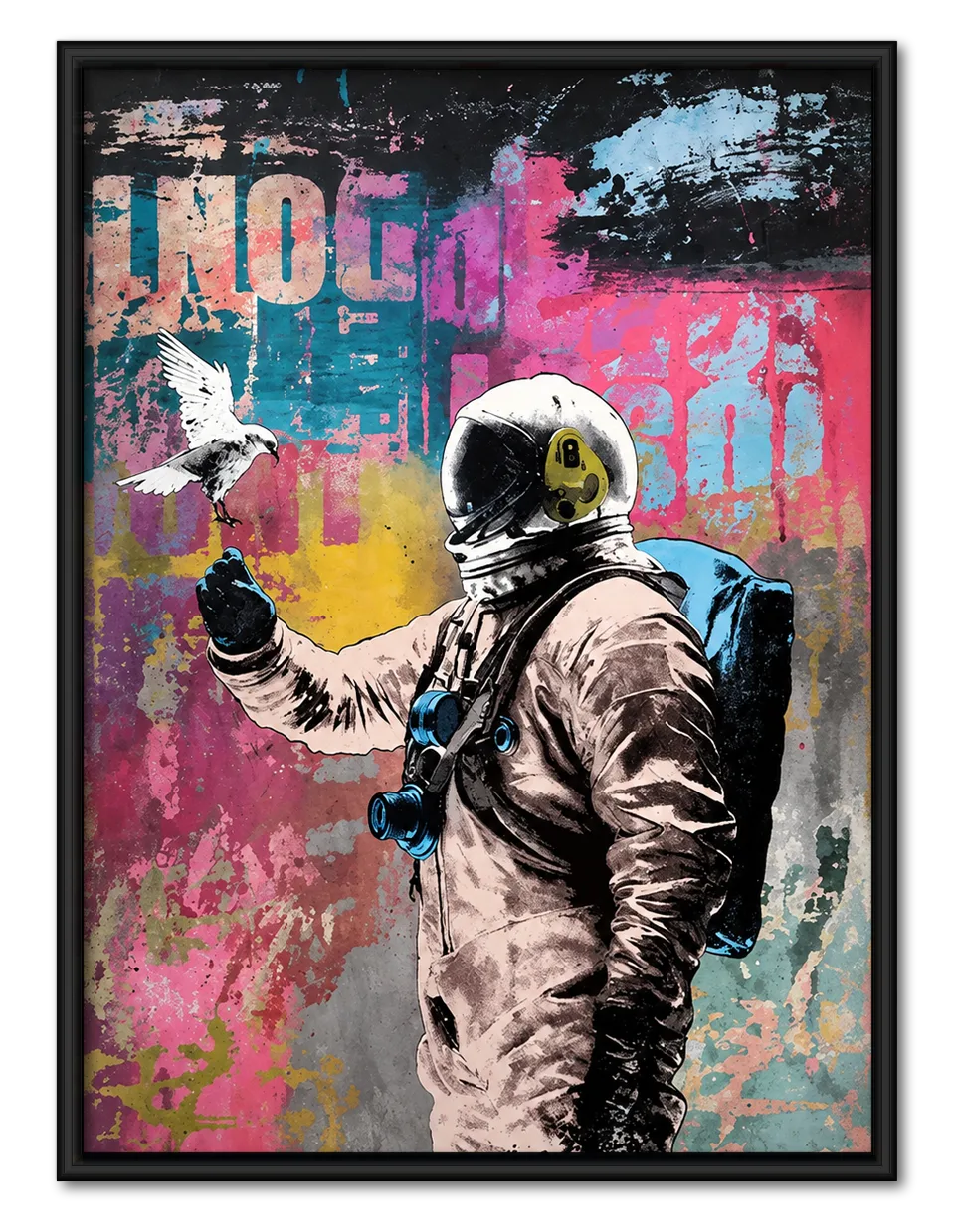 Urban Astronaut Graffiti Wall Art 1
