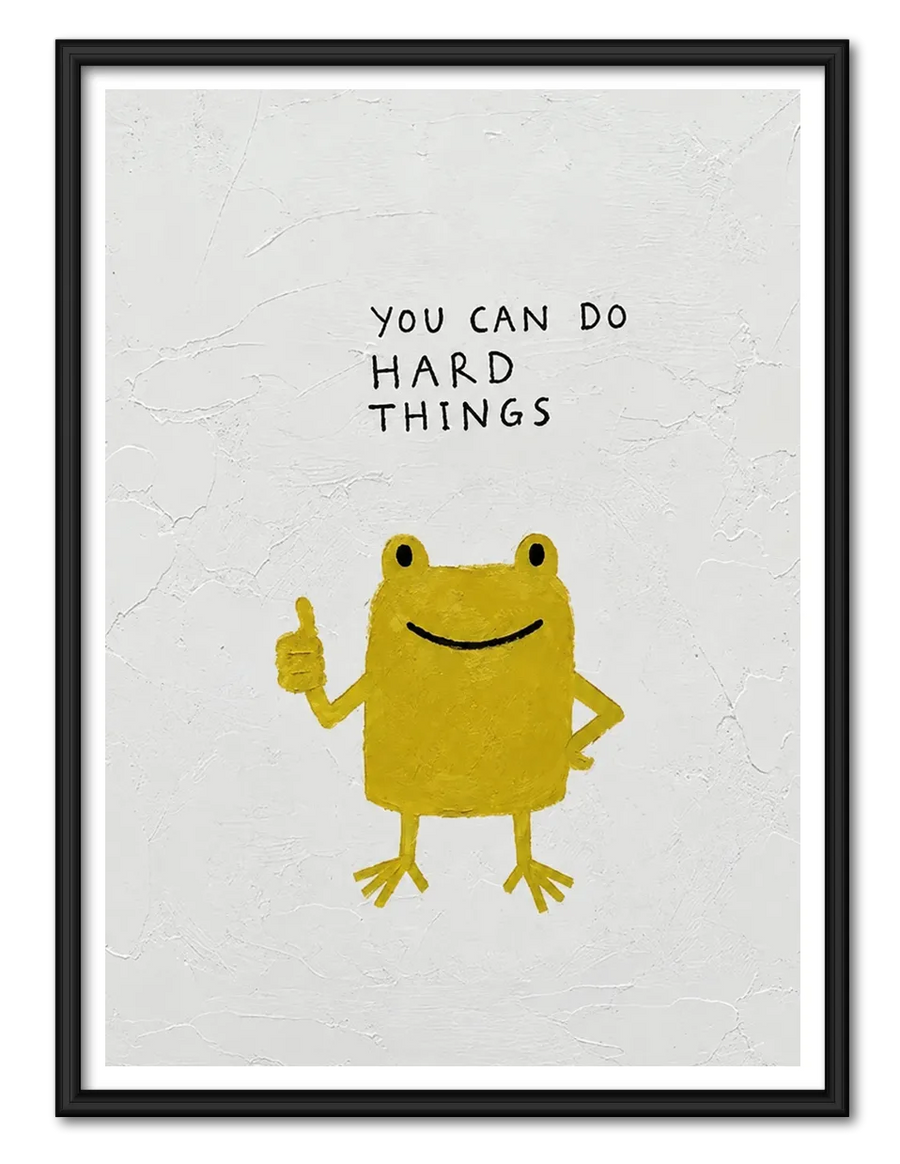 You Can Do Hard Things Frog Wall Art