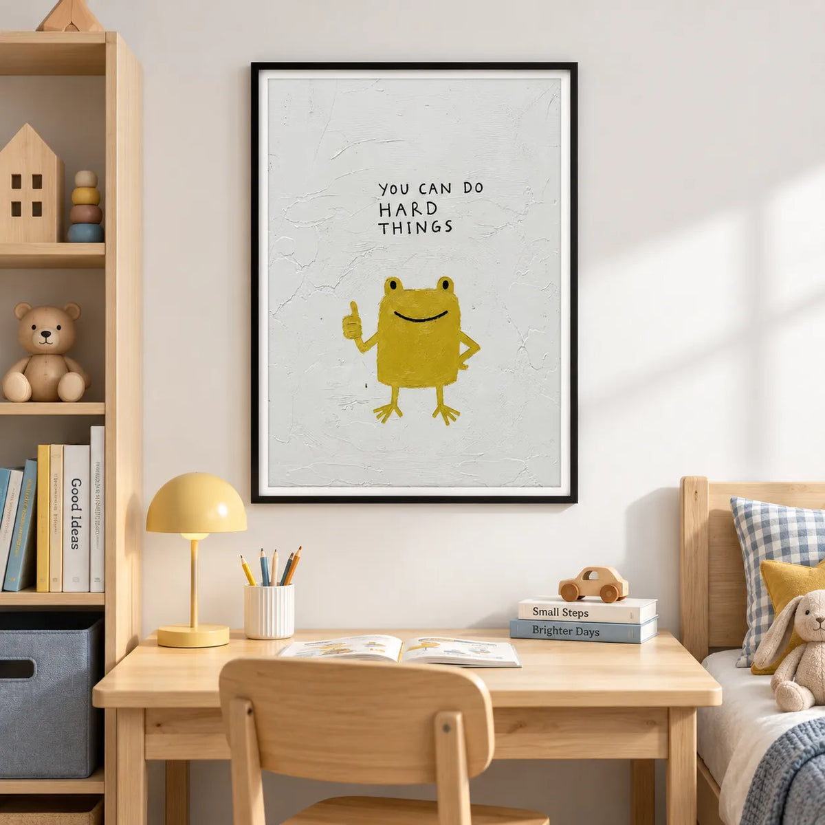 You Can Do Hard Things Frog Wall Art 2