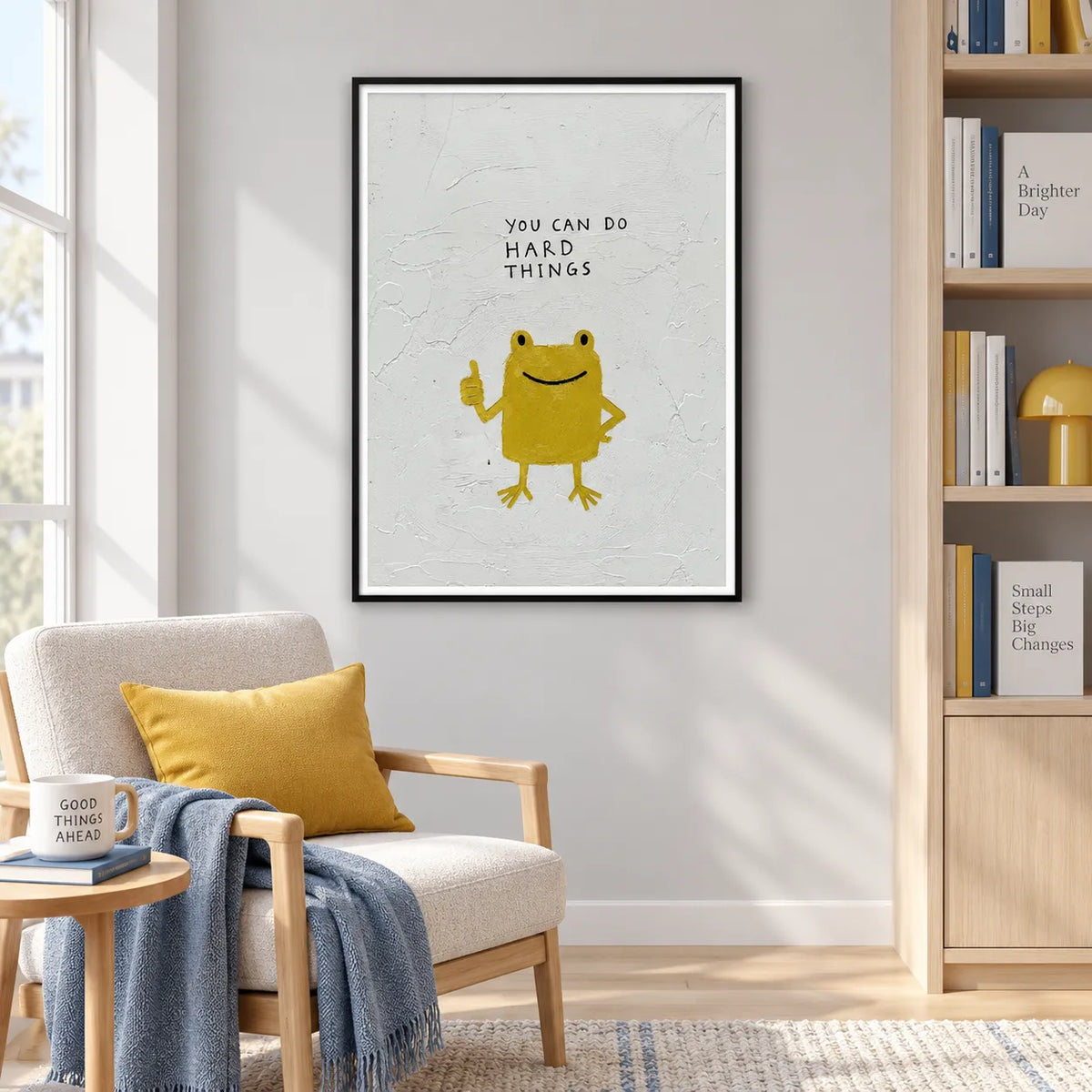 You Can Do Hard Things Frog Wall Art 3