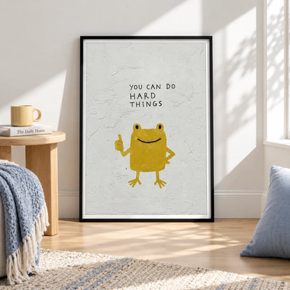 You Can Do Hard Things Frog Wall Art 4