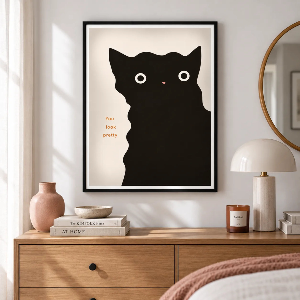 You Look Pretty Black Cat Wall Art 3