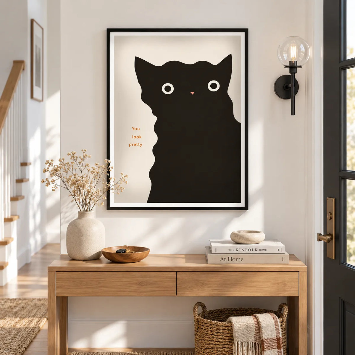You Look Pretty Black Cat Wall Art 4